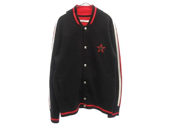 [Usada] GIVENCHY chaqueta bomber de jersey con logo en la espalda negra BM000J4Y0segundo Negro Algodón Poliéster  ref.467407
