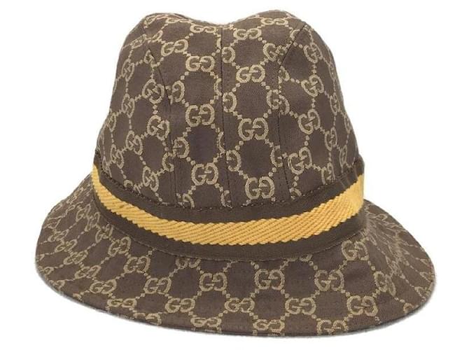 GUCCI Bucket hat / M / cotton / polyester / brown / yellow / total