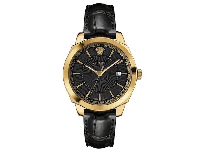 Versace Icon Clássico relógio masculino com pulseira Dourado Metálico  ref.467792