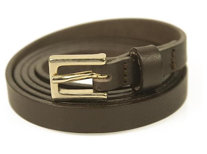 Dsquared2 Woman's Brown Gold tone Buckle Thin Skinny Leather Belt size M  ref.468097