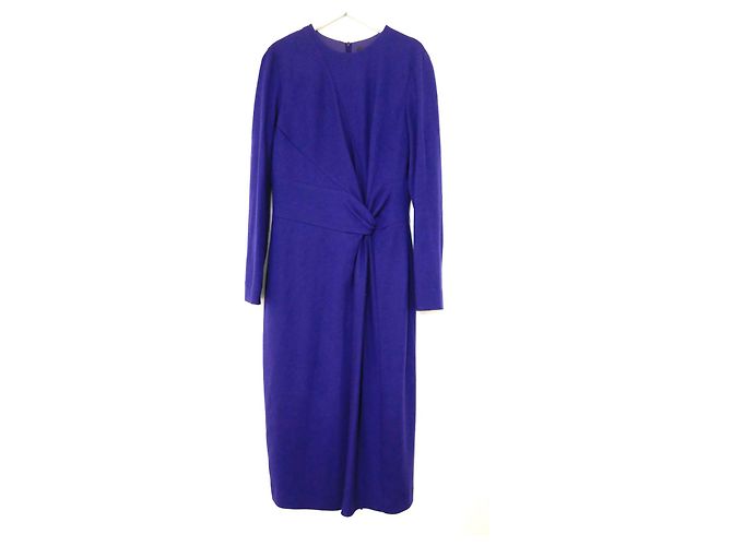 Windsor Lila Wollkleid mit verdrehter Taille