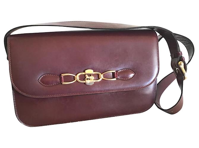Céline Handbags Dark red Leather  ref.468424