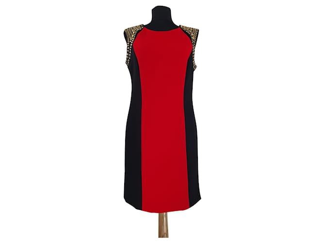 Michael Kors Robes Polyester Elasthane Rayon Noir Rouge  ref.468888