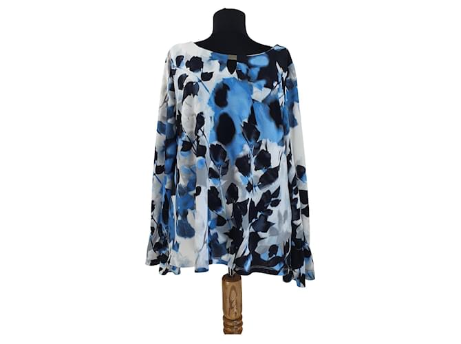 Calvin Klein Tops Blue Multiple colors Polyester  ref.468889