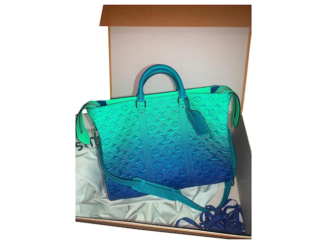 Louis Vuitton Keepall tote edição limitada Verde Couro  ref.468979