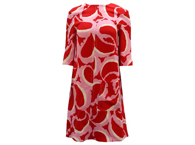 Marni Robe Droite Imprimée avec Poche en Viscose Multicolore Fibre de cellulose  ref.469135