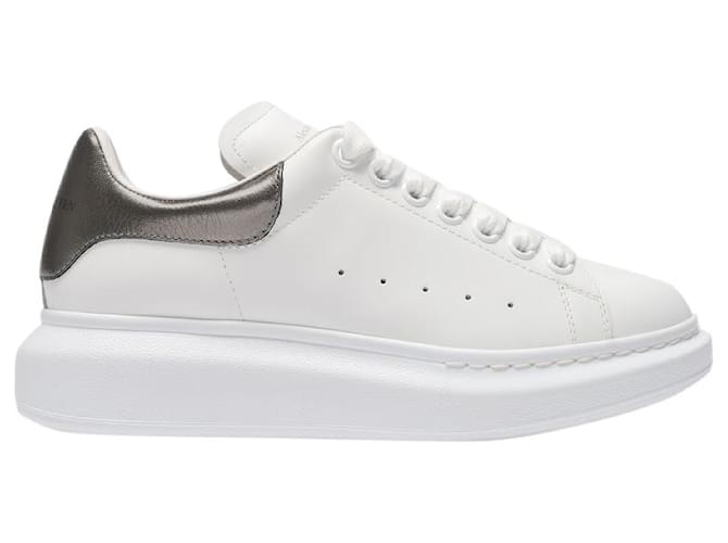 Alexander Mcqueen Sneakers Oversize in White Leather Silver Heel ref.469202 - Joli Closet