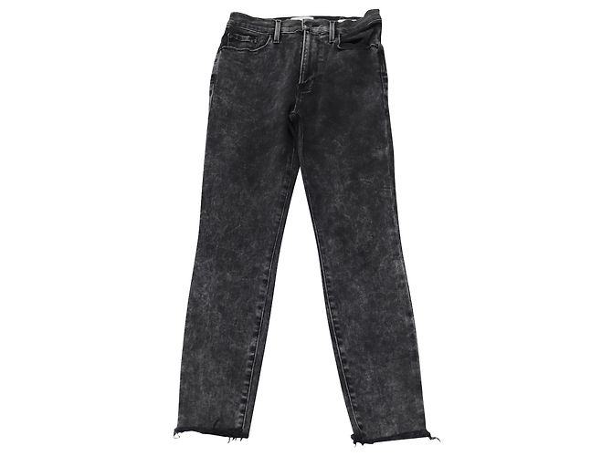 Frame Denim Jeans Frame Le High straight a vita alta in cotone nero
