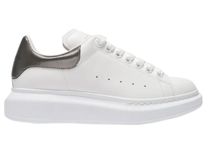 Sneakers Oversize - Alexander Mcqueen - Pelle - Bianco/grigio  ref.469230