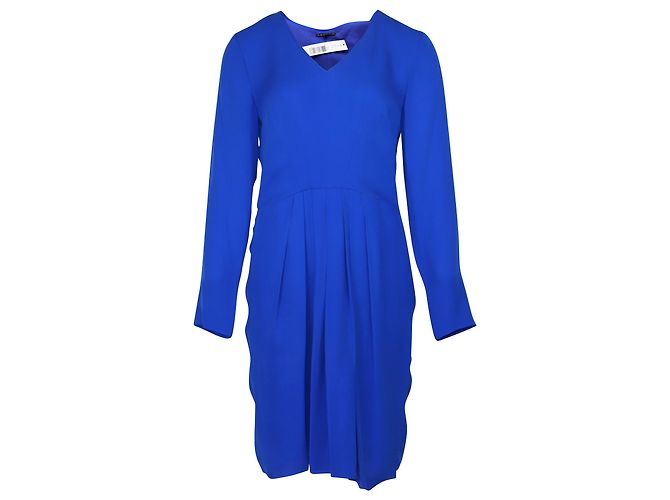Theory Jaya Abito con scollo a V in seta blu