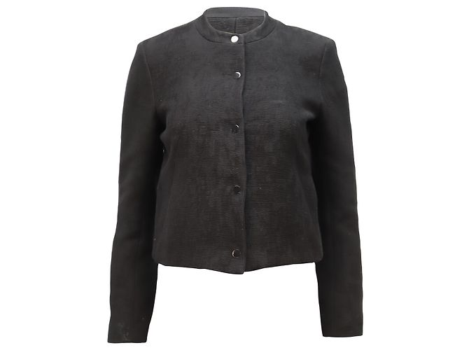 Sandro Paris Cropped-Cord-Blazer aus schwarzer Viskose