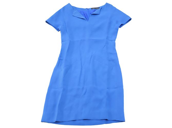 Abito a trapezio Balenciaga in seta blu