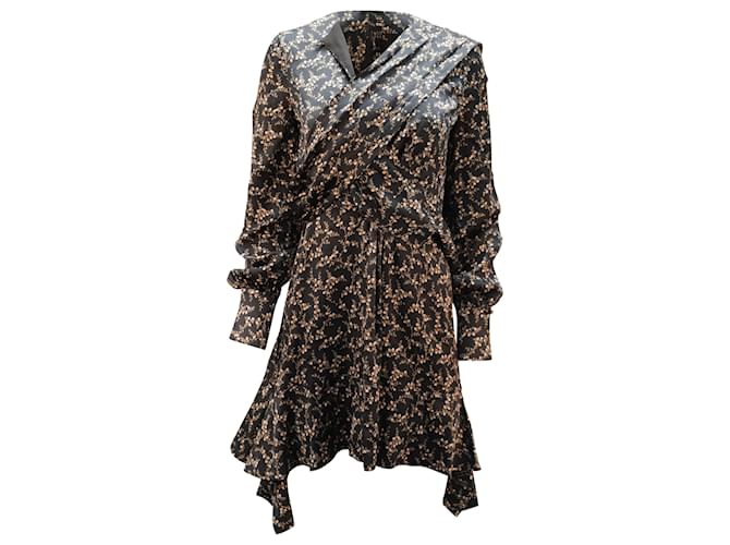 Jonathan Simkhai Floral Print Dress in Black Silk  ref.469265
