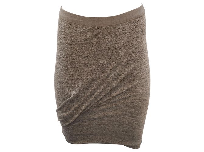 Falda elástica en rayón gris de T by Alexander Wang