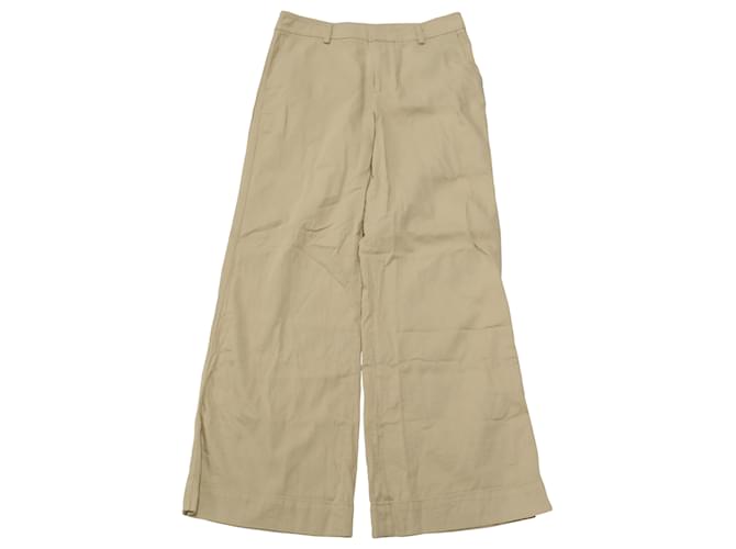 Vince Market Wide Leg Pants in Tan Cotton Brown Beige  ref.469310