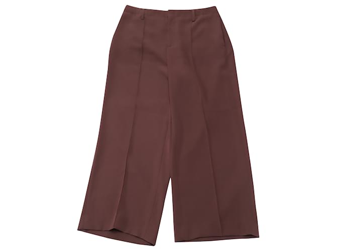 Vince Wide Leg Crop Pants in Burgundy Polyester Dark red  ref.469315