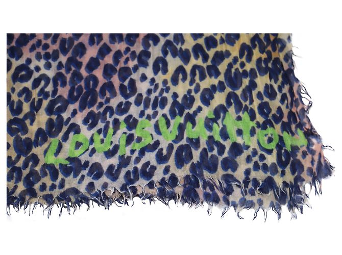 Stola Louis Vuitton Leopard in Cashmere Multicolor Multicolore