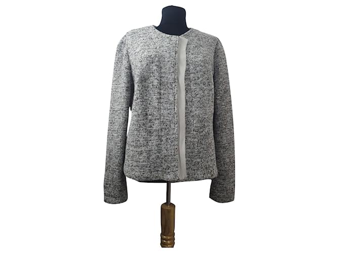 Autre Marque Vestes Polyester Laine Gris  ref.469515