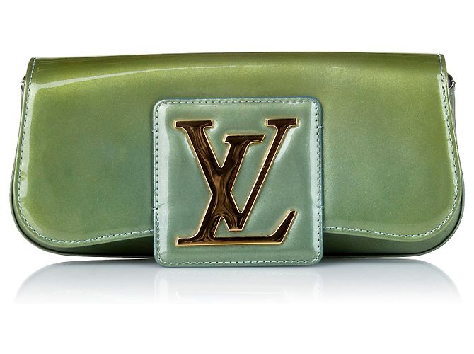 Louis Vuitton Grüne Sobe Lackleder Clutch Tasche Dunkelgrün