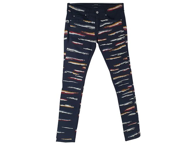 Calças Isabel Marant bordadas em algodão Multicor