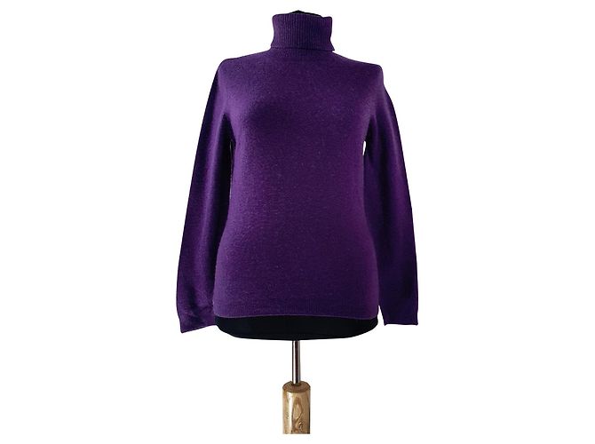 Autre Marque Suéter polo de cashmere roxo Bluhmod Roxo escuro 