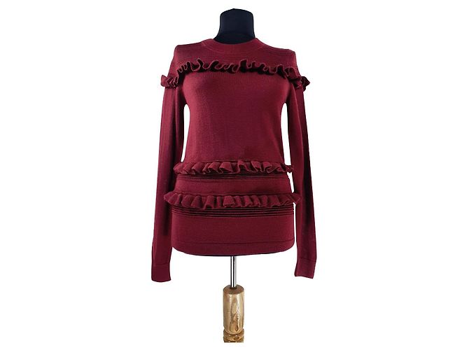Pull Michael Kors en laine mérinos bordeaux Taille S
