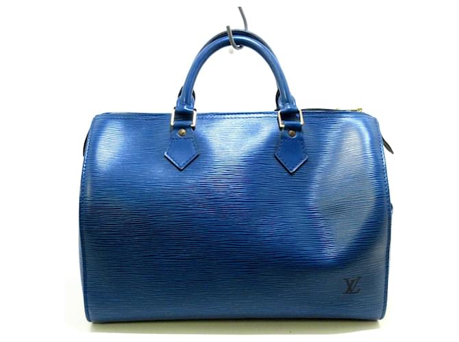 Louis Vuitton Speedy 30 Azul Couro  ref.469921