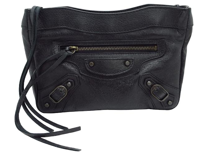 Balenciaga Clutch bag Black Leather  ref.470174