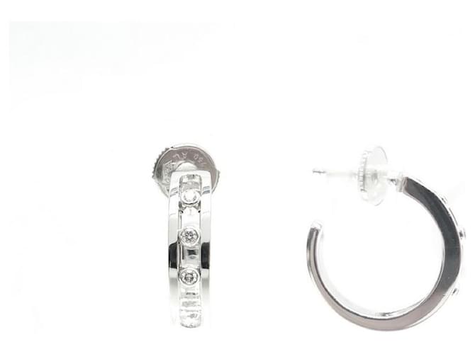 EARRINGS MESSIKA HOOP MOVE WHITE GOLD 3 diamants 0.075CT EARRING Silvery  ref.470922