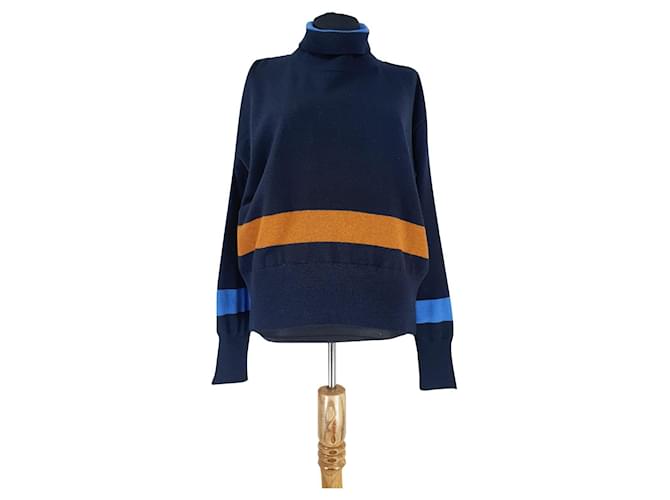 Autre Marque Knitwear Blue Multiple colors Navy blue Wool  ref.470986