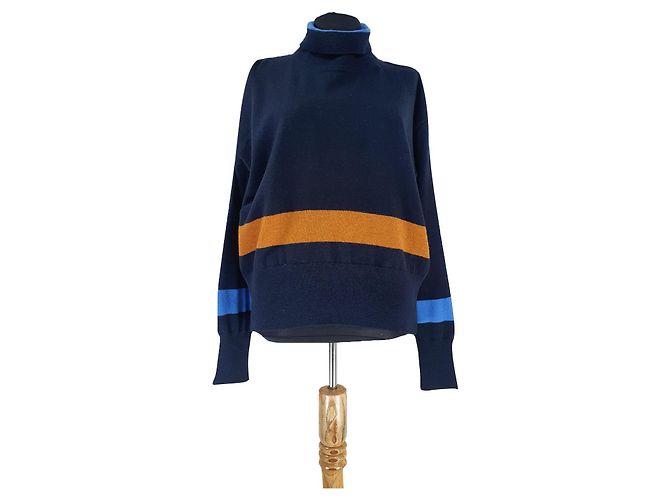 Autre Marque Libertine Libertine College Husky Pullover Blau Wolle Mehrfarben Marineblau