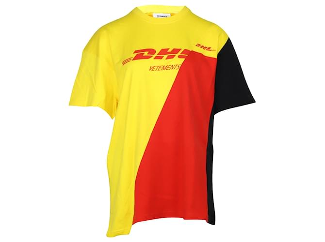 Vêtements Vetements x DHL T-Shirt aus gelber Baumwolle  ref.471335