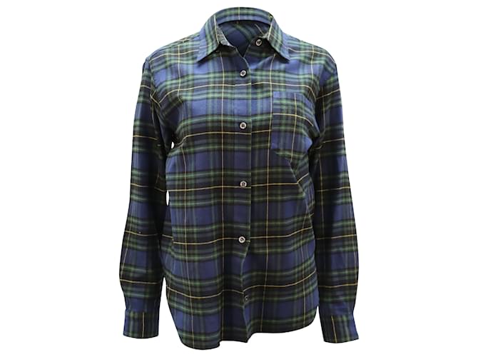 Isabel Marant Etoile Flannel Shirt in Blue Cotton  ref.471345