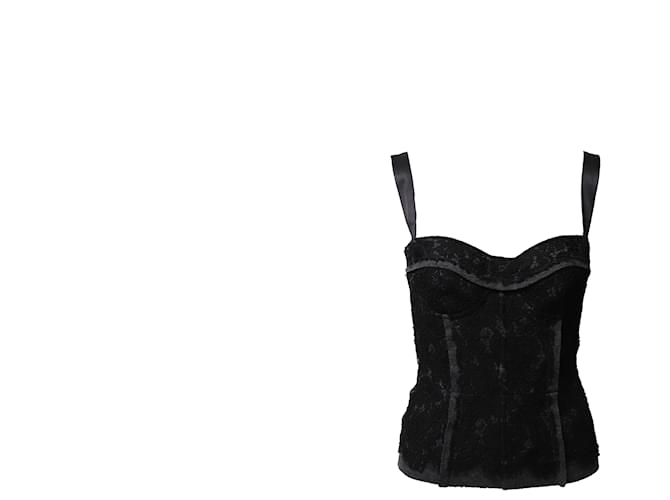 Dolce & Gabbana Lace Bustier in Grey Cotton  ref.471349