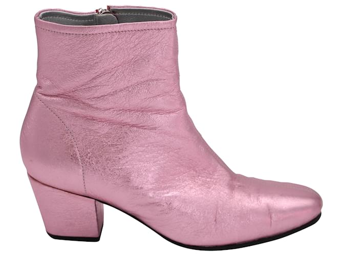 Autre Marque Bottines Beatnik Alexachung Métallisées en Cuir Rose  ref.471361