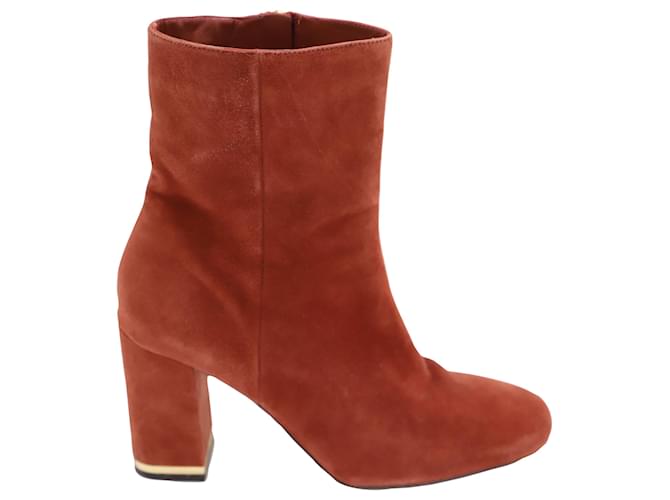 Michael Kors Ankle Boots in Orange Suede  ref.471369