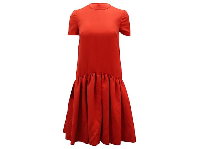 Alexander McQueen Kleid mit tiefer Taille aus roter Wolle  ref.471373