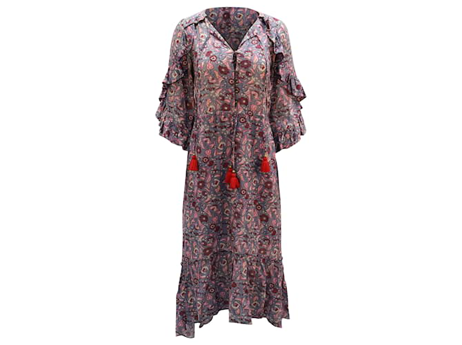 Autre Marque Figue Bedrucktes Boho-Kleid aus mehrfarbiger Viskose Mehrfarben Zellulosefaser  ref.471404