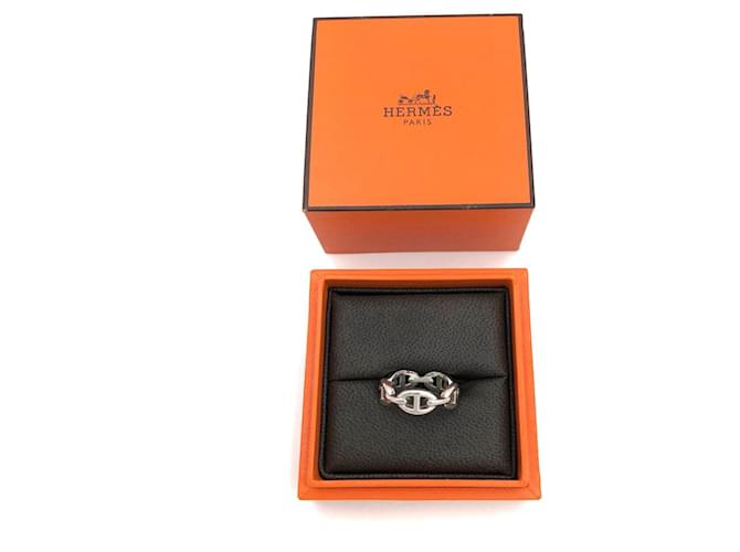 Ring Anel Hermès Chain d'Ancre em 925 prata Metálico Metal  ref.471418