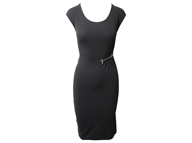 Michael Kors Asymmetrical Zip Cocktail Dress in Black Rayon Cellulose fibre  ref.471437