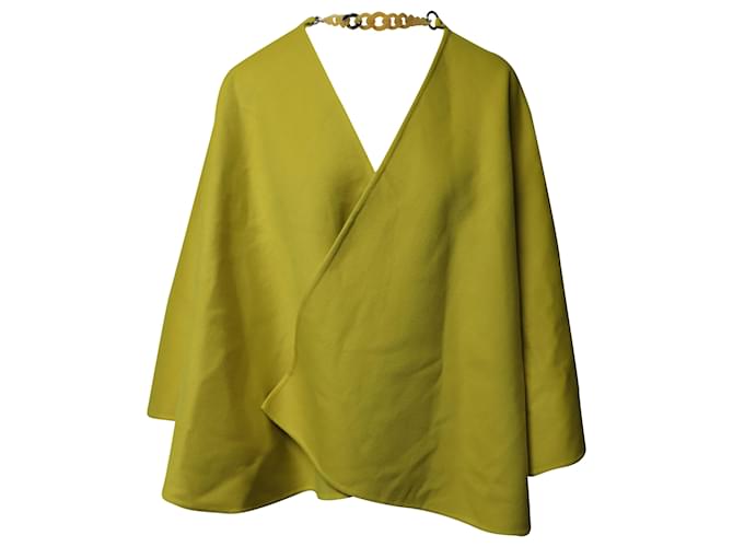 Capa-abrigo Ermanno Scervino de manga ancha en lana amarilla Amarillo Madera  ref.471440