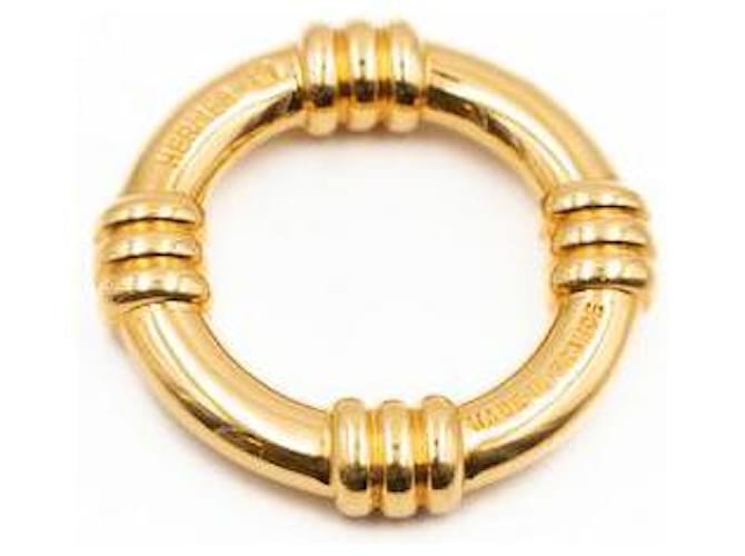 Ring Anello sciarpa Hermès color oro D'oro Metallico Metallo  ref.471444
