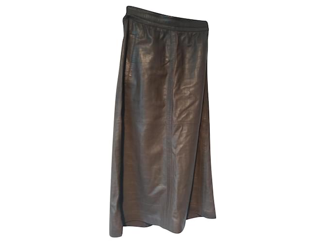 Escada leather skirt Brown  ref.471687