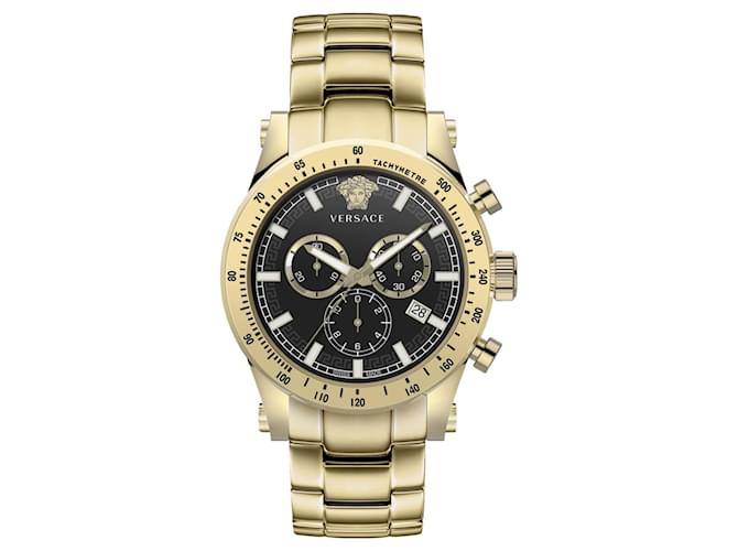Relógio com pulseira esportivo Versace Chrono Dourado Metálico  ref.472068