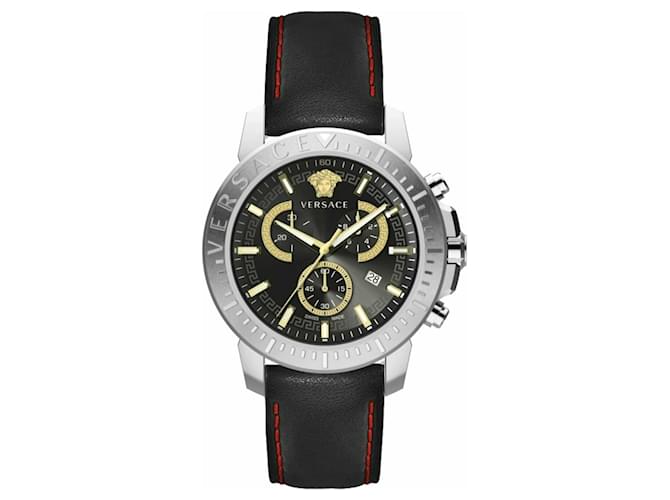 Versace nuovo orologio con cinturino crono Metallico  ref.472078