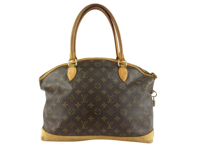 Louis Vuitton Grand sac à main à dôme horizontal Lockit Monogram 2lz1221 Cuir  ref.472100
