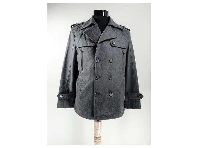 Hermès Peacoat Grey Wool