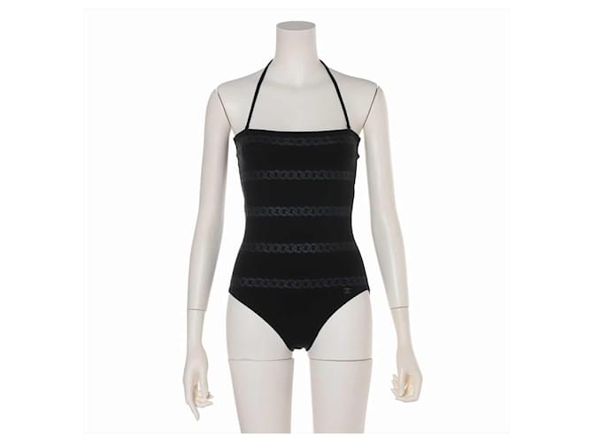 [Used] Chanel Coco Mark P64 Nylon Swimwear 34 Ladies Black  ref.472284