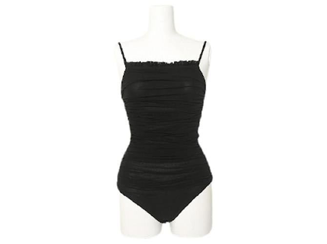 [Used] CHANEL: Chanel Chiffon One-piece Swimsuit Black Nylon  ref.472285