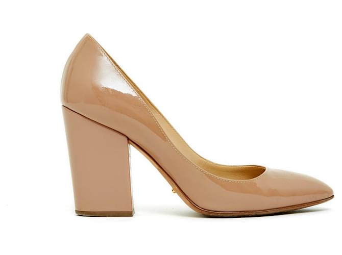 Sergio Rossi CLASSIC PATENT BEIGE EU39.5 Patent leather ref.472896